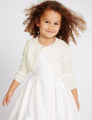 Cropped Front Button Communion Cardigan &#40;5-14 Years&#41;